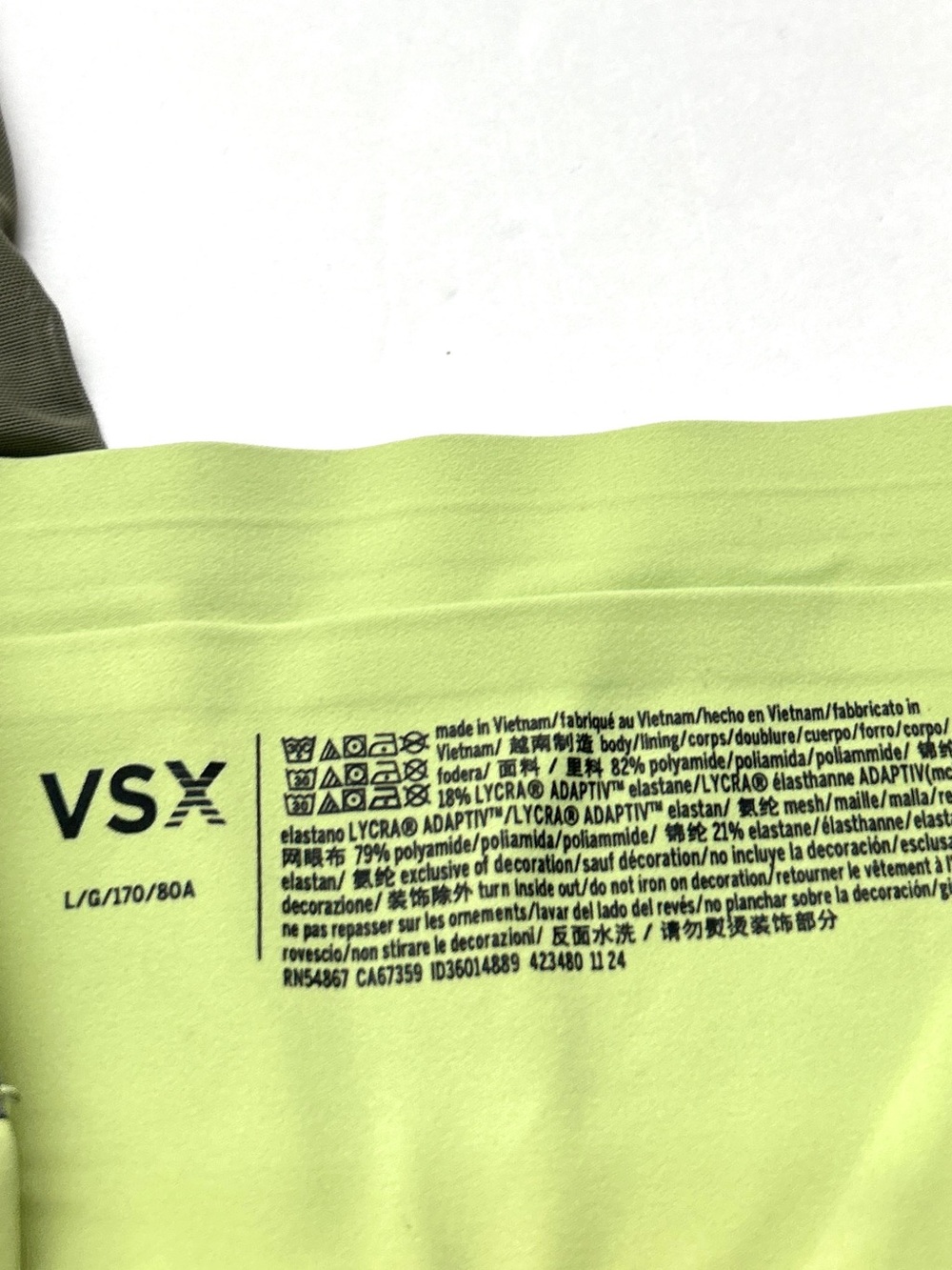 VSX Victoria’s Secret Chroma Contours Green High-Rise Athletic Leggings - Picture 6 of 8